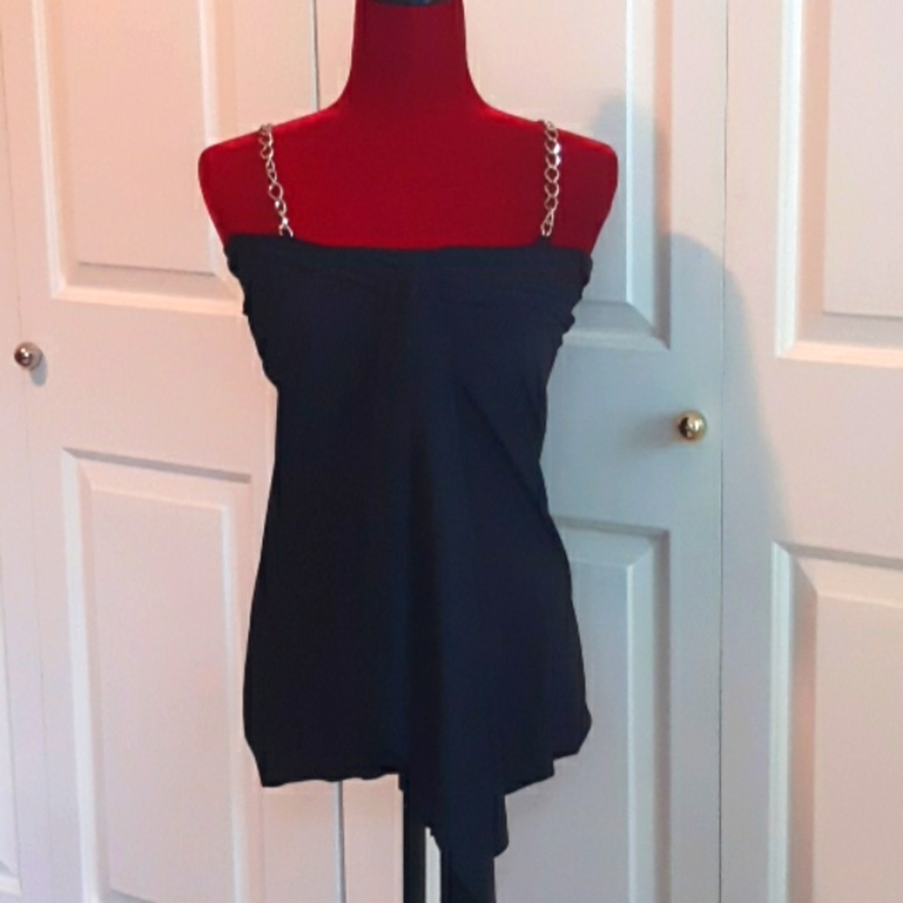 Wet Seal Black Chain Strap Top - S